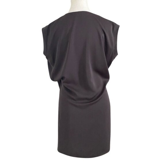 ALLSAINTS AURES SURPLICE LACE UP SLEEVELESS SATIN DRESS IN BROWN - 4 - Picture 4 of 12